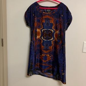Blue open back shift dress